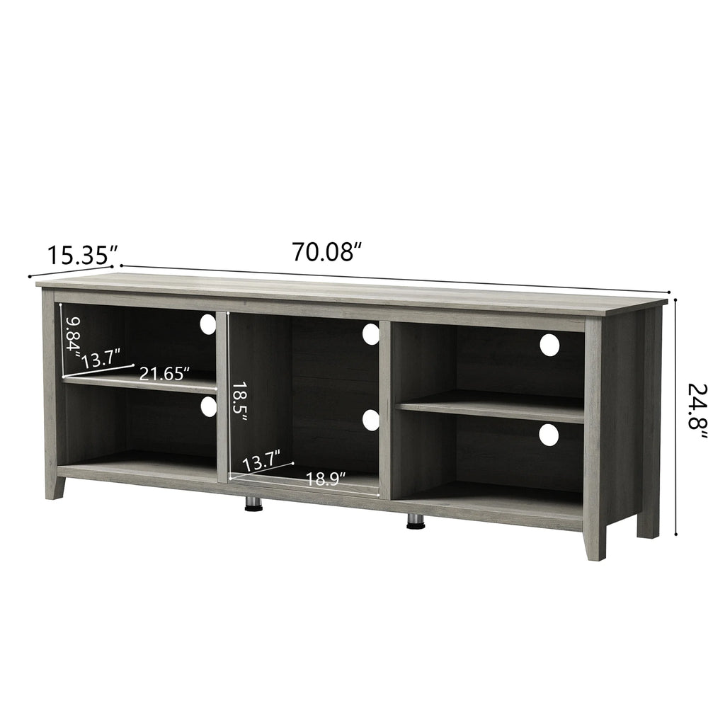 Natural Wood TV Stand with 2 Door Cabinet E1009