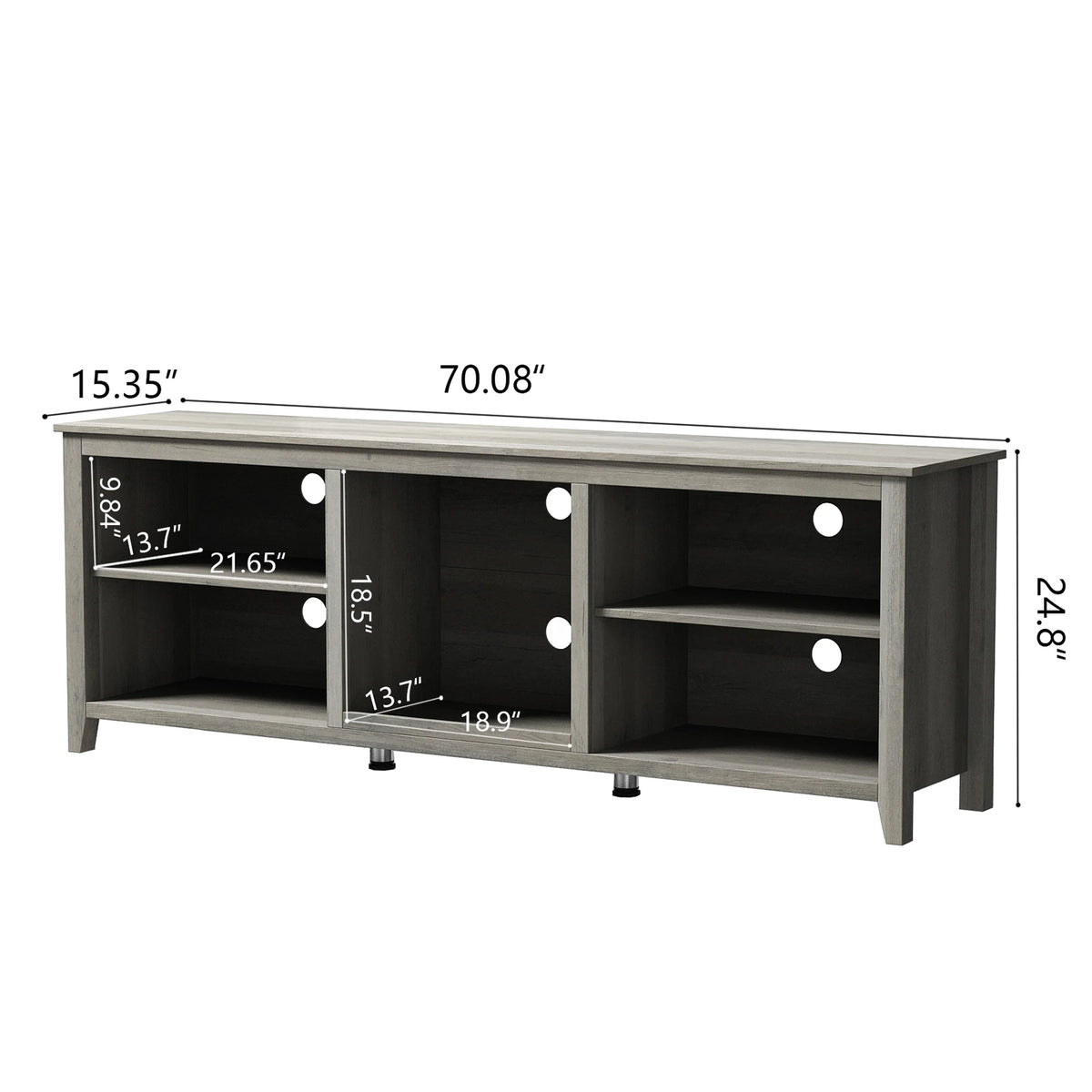 Natural Wood TV Stand with 2 Door Cabinet E1009