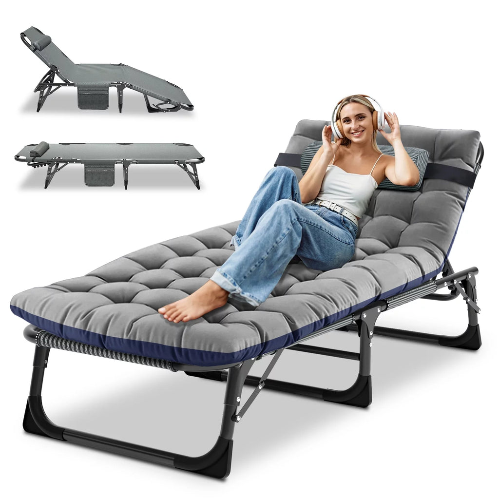 Folding Camping Cot with Mattress and Pillow F67812