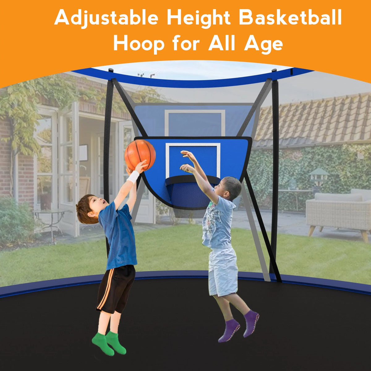 10FT Trampoline with Basketball Hoop and Light N3442