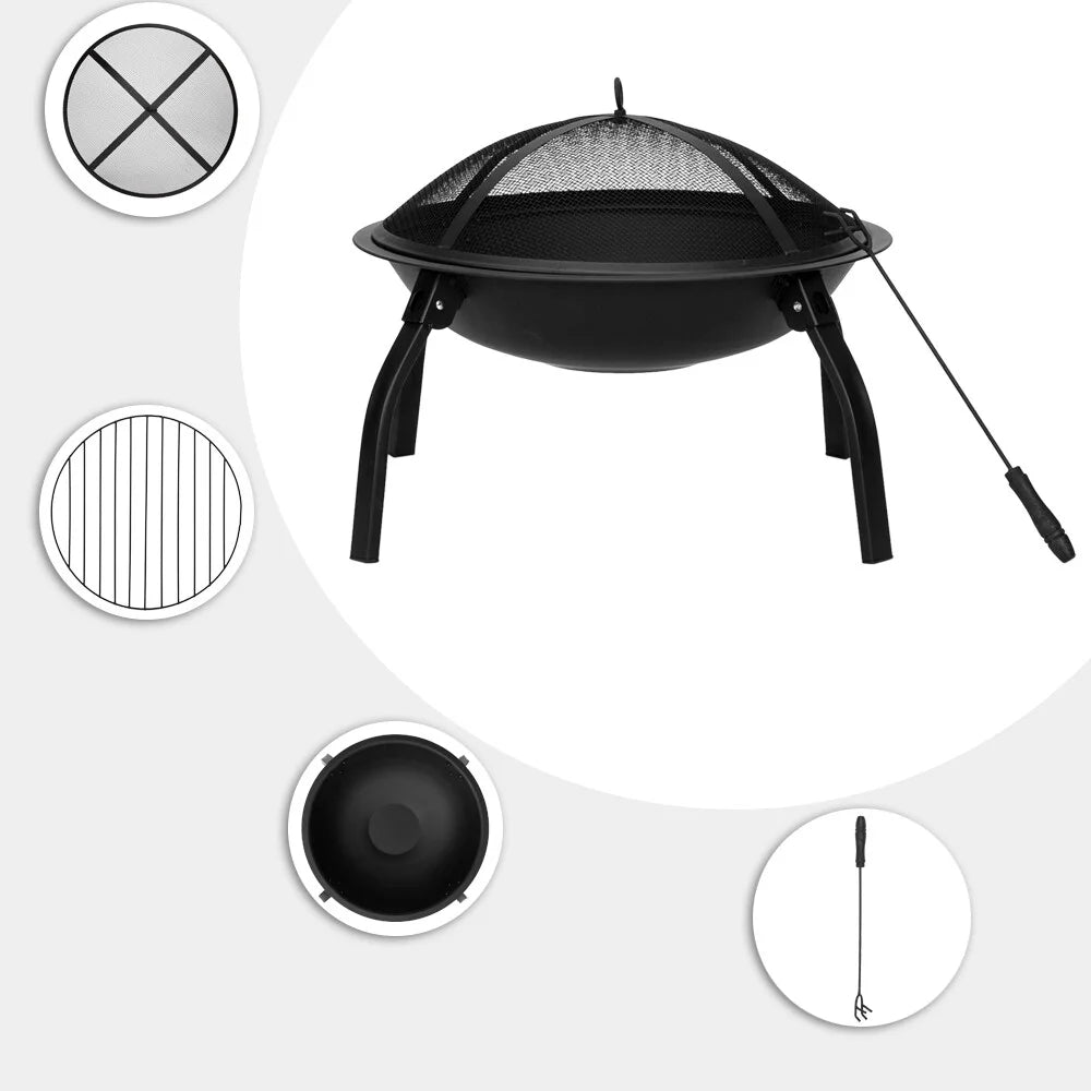 22" Wood Burning Fire Pit with Spark Guard N1315