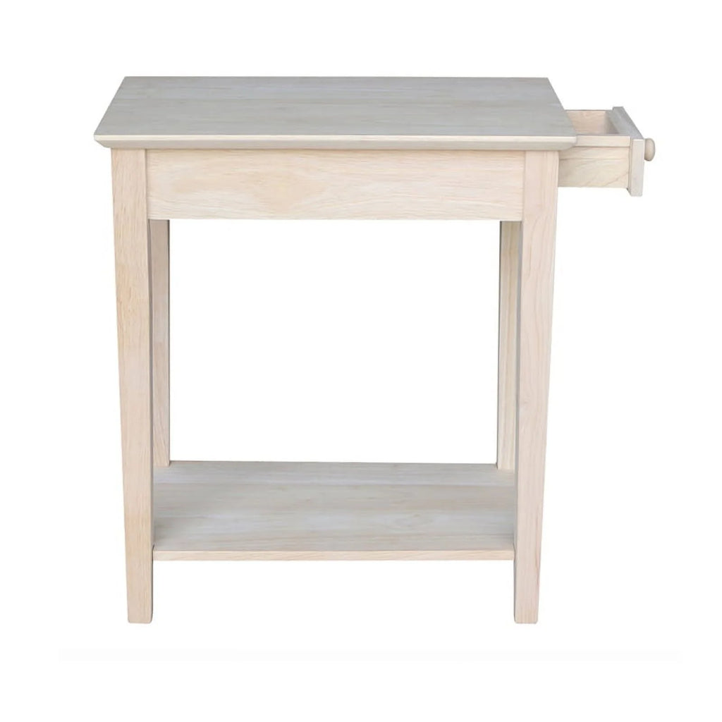 Solid Wood Unfinished 1-Drawer End Table Z4728