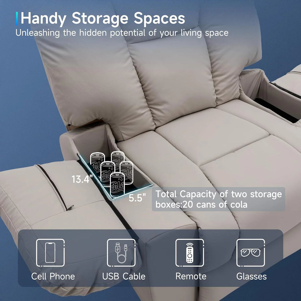 Oversized Creamy White Leather Recliner Chair J1586