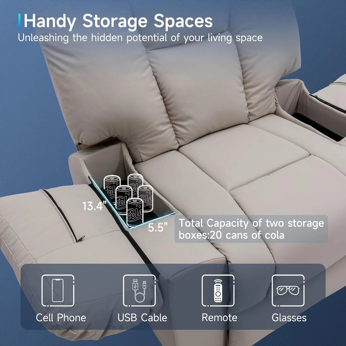 Oversized Creamy White Leather Recliner Chair J1586