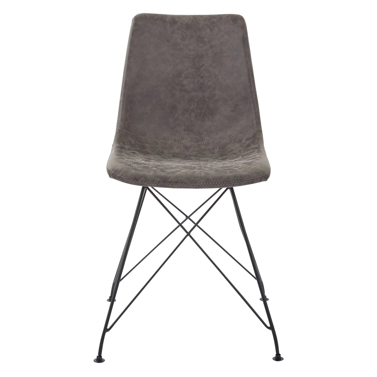 Charcoal Gray Faux Leather Chair 2 Pack T1183