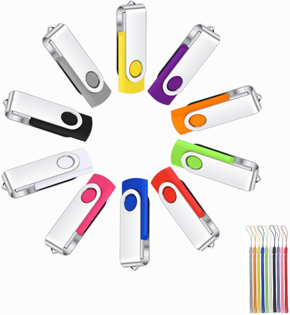 100 Pack 4GB USB Flash Drive with LED Indicator and Lanyards T372