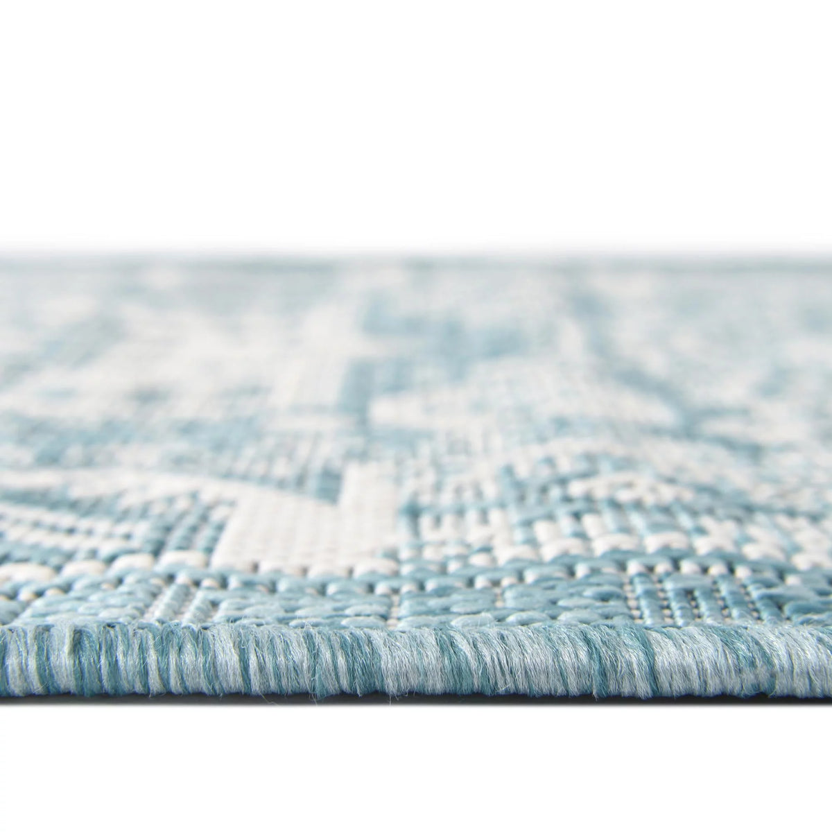 Aqua 6 Ft Runner Flatweave Rug S2420