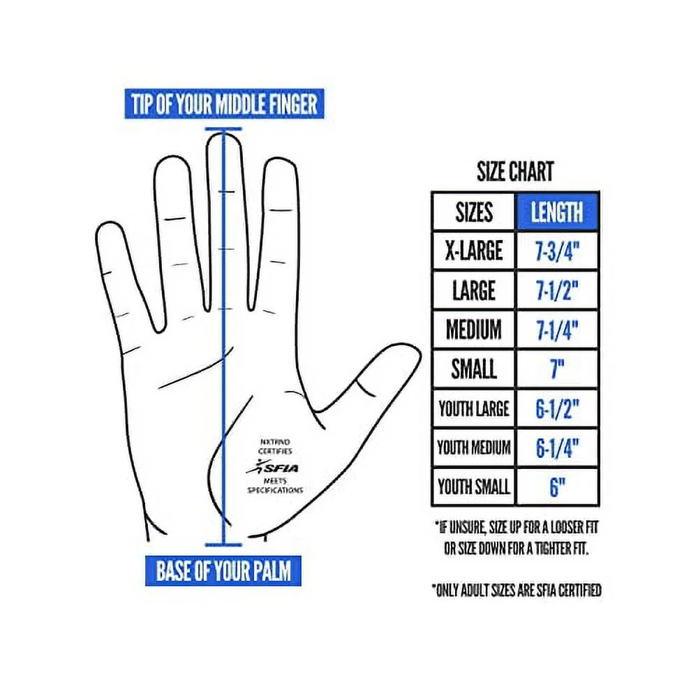 White Youth Large Sticky Receiver Football Gloves M3711