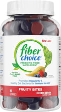 Fruity Bites Prebiotic Fiber Supplement Gummies Mixed Berry 90 Count W293560