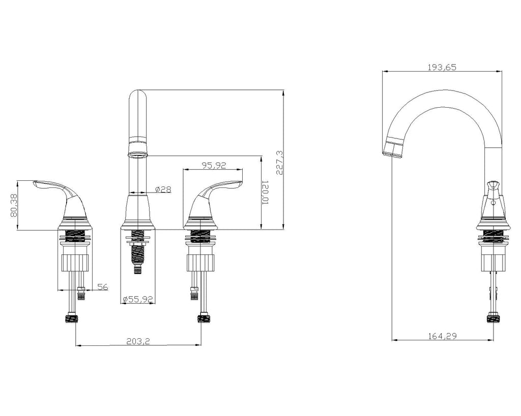 Stainless Steel Widespread Bathroom Sink Faucet Brushed Nickel F690578