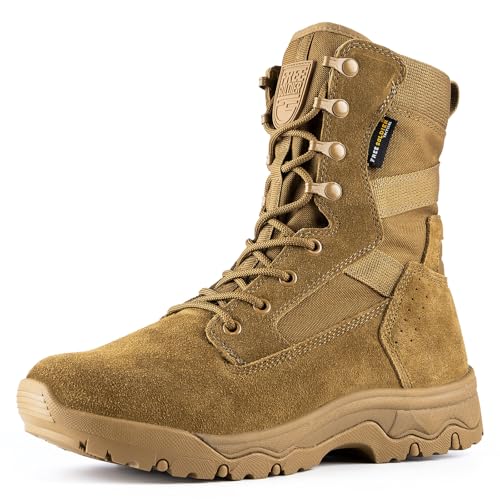 Men's 8 Inches Suede Leather Tactical Work Boots D1274