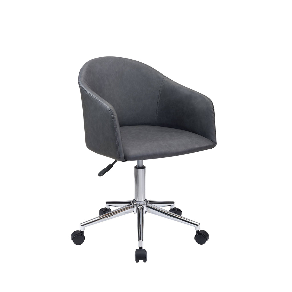Gray Round Back Swivel Desk Chair with Caster Y2280
