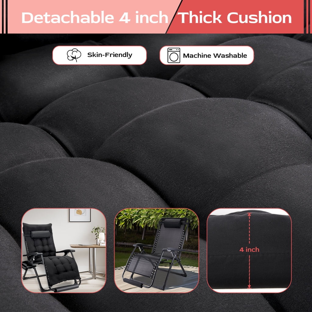 Oversized Gray Ergonomic Folding Recliner Chair V803