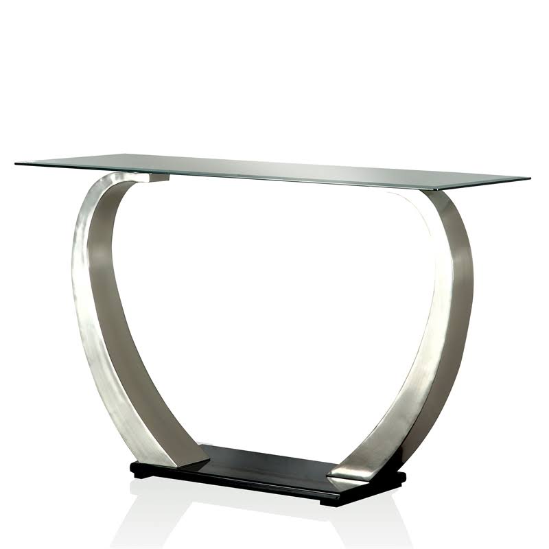 Satin Glass Top Console Table W506622