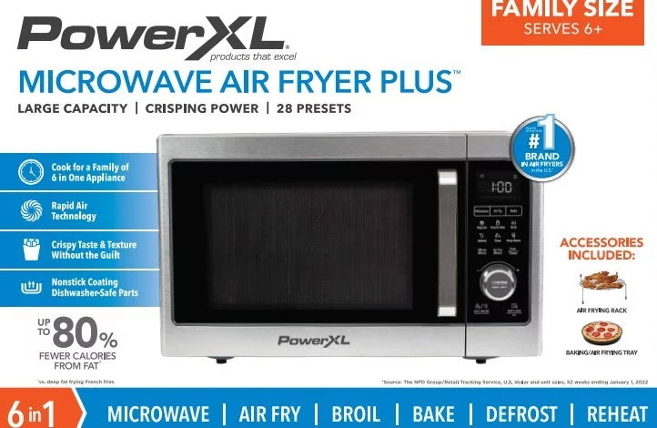 Stainless Steel Black Microwave Air Fryer D76754