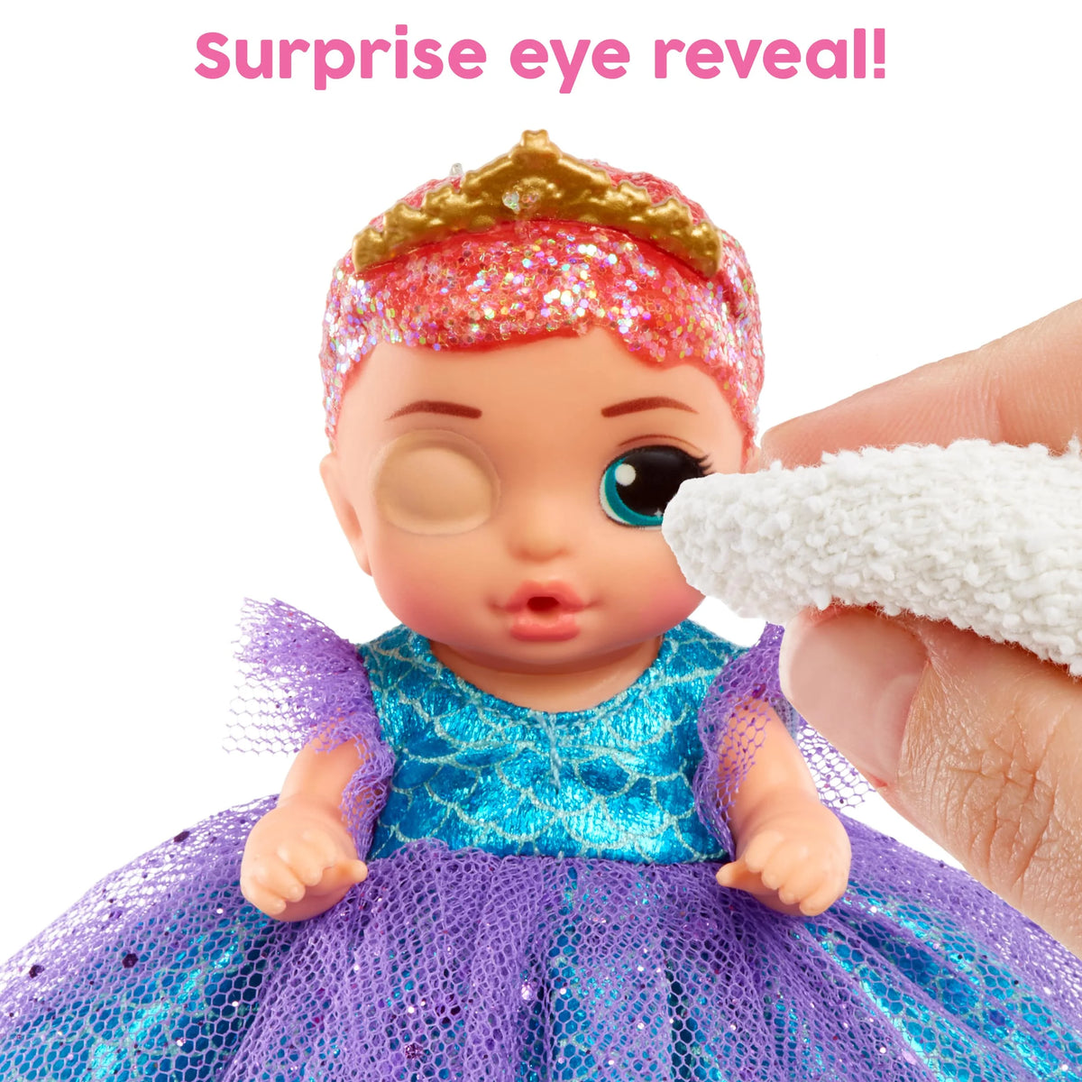 Baby Born Surprise Small Dolls Series 9 with 3 Water Surprises, Princess-Themed Dress, Color Change Diaper, Castle Packaging I994