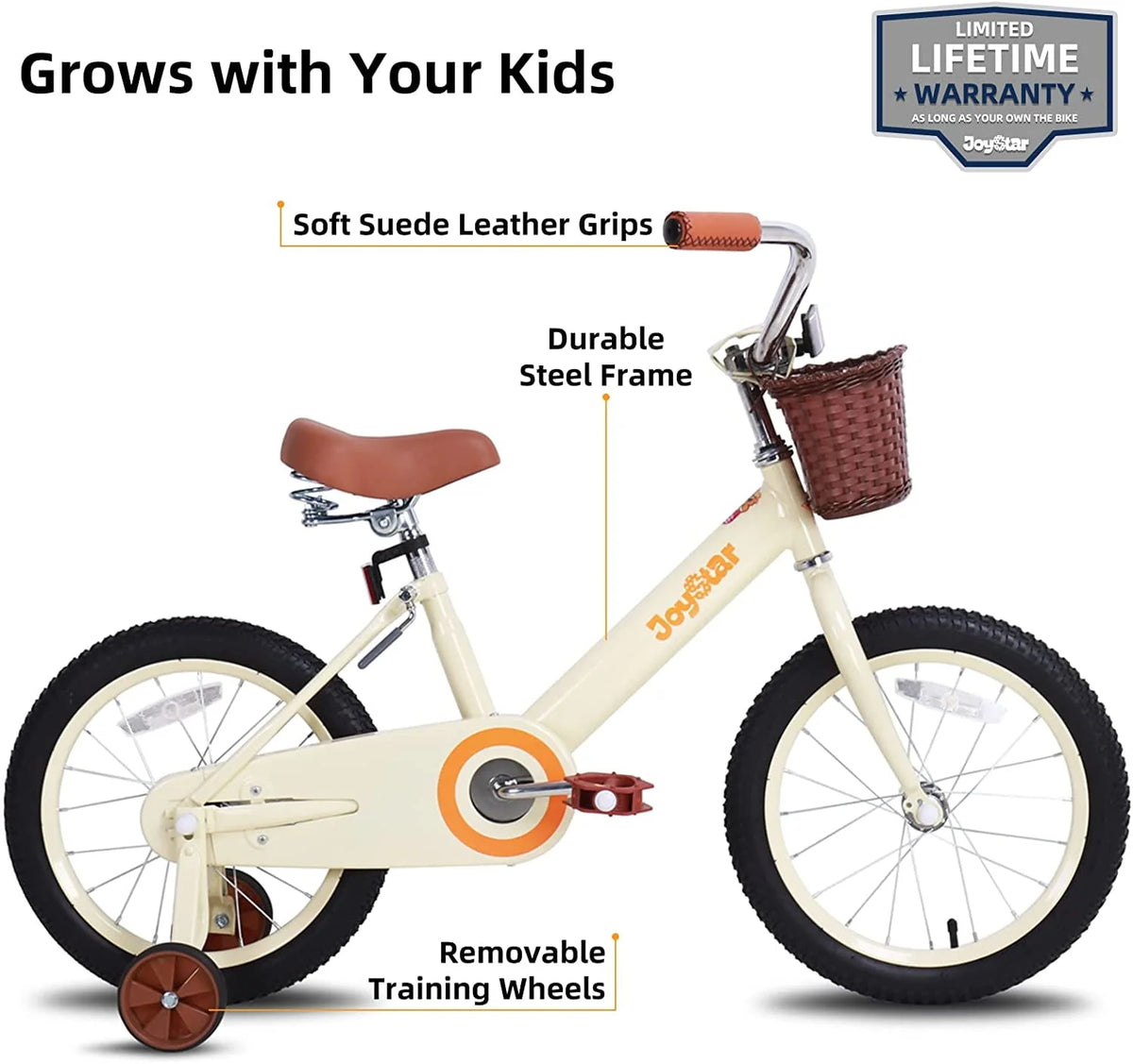 12 & 14 & 16 & 20 Inch Kids Bike with Basket & Training Wheels J139851