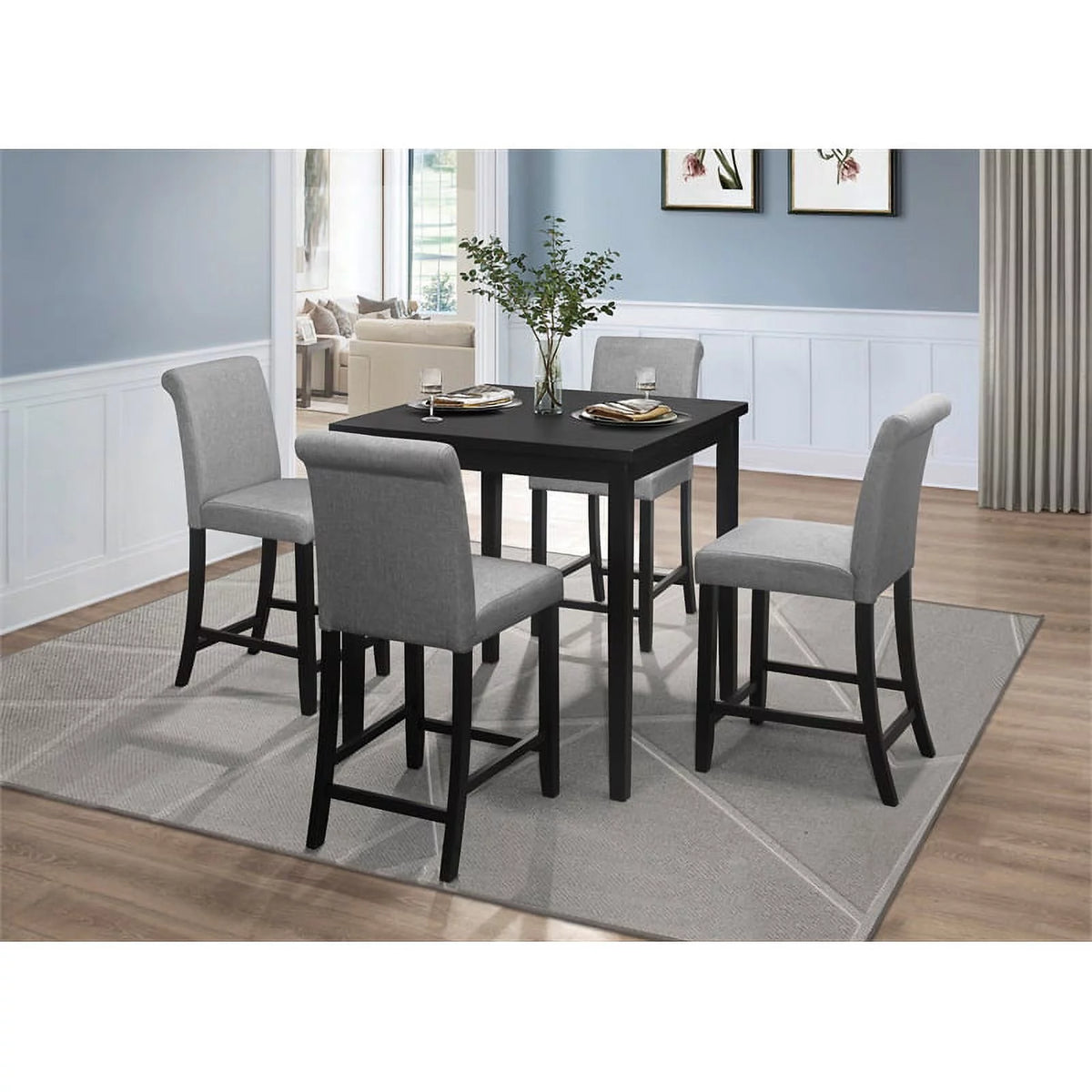 Black Wood Counter Height Dining Table F7177