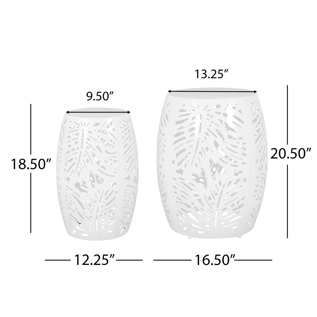 White Metal Side Tables, Set of 2 M78624