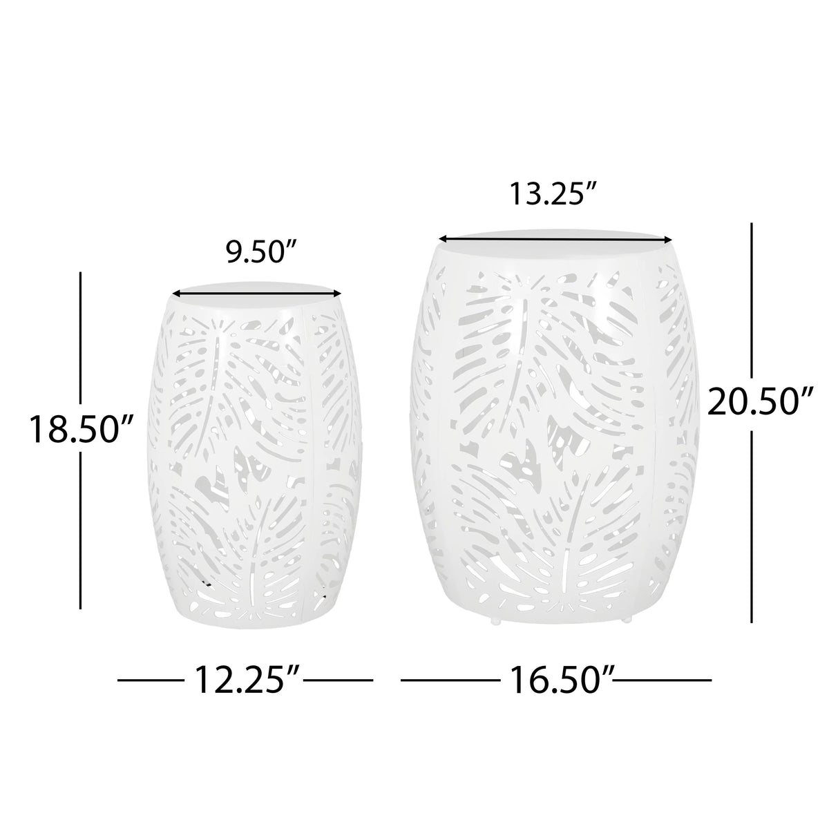 White Metal Side Tables, Set of 2 M78624