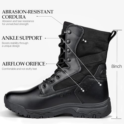 Men's 8 Inches Suede Leather Tactical Work Boots D1274