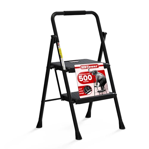Folding Steel Step Stool with Handrail G61839