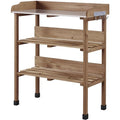 Fir Wood Potting Bench Table with 3 Tier Shelves F3645