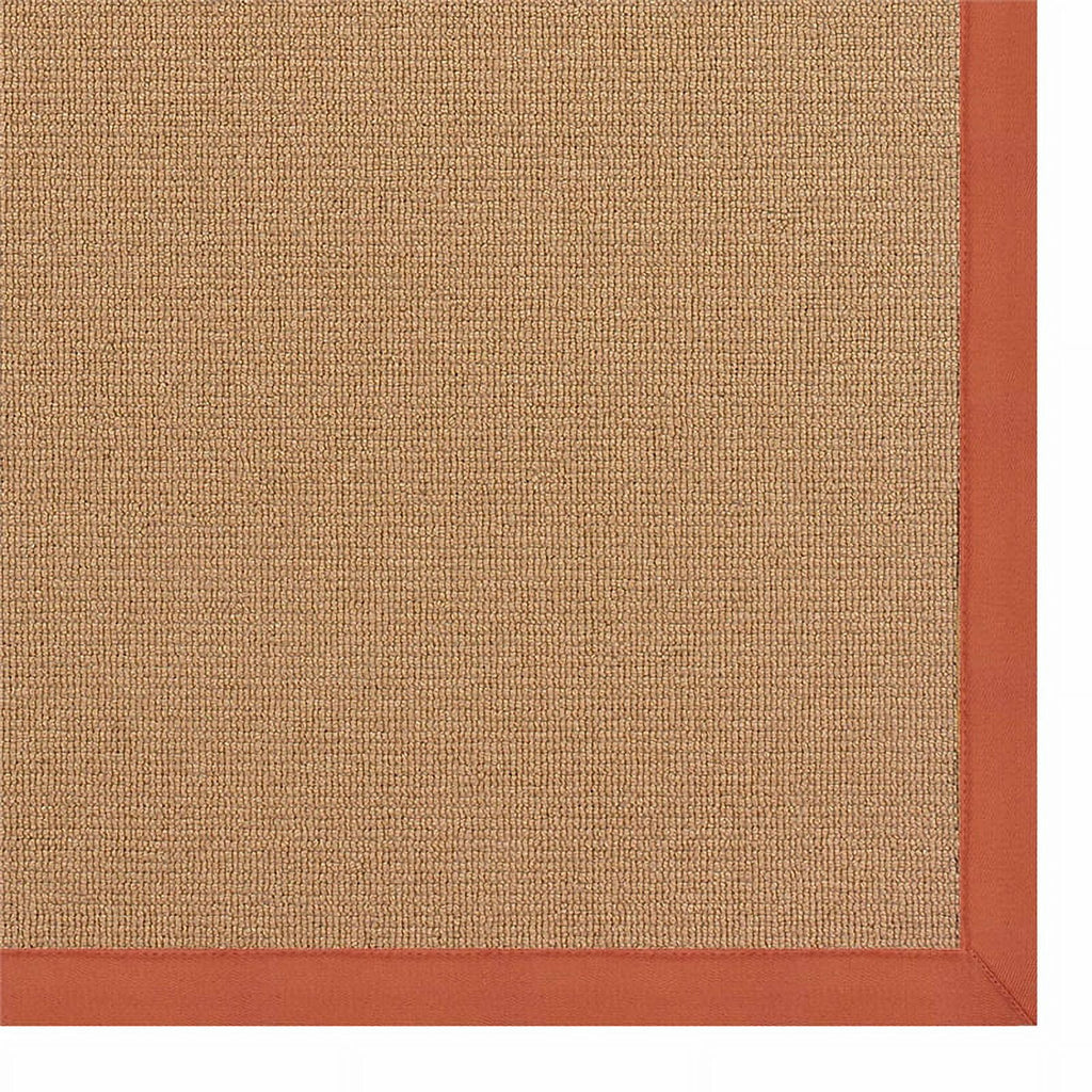 Machine Tufted Wool 2'6"x12' Rug in Brown and Burnt Orange W2980