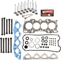Head Gasket Set with Head Bolts Intake Exhaust Valves for Honda CR-V 2.0L DOHC 16V Y2478
