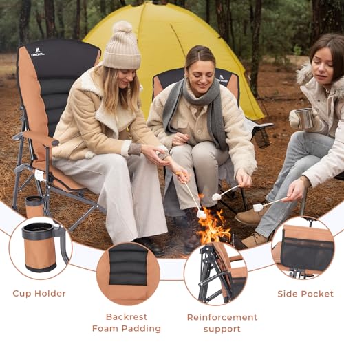 Oversized Folding Camping Chair with Cup Holder & Side Pocket L55679