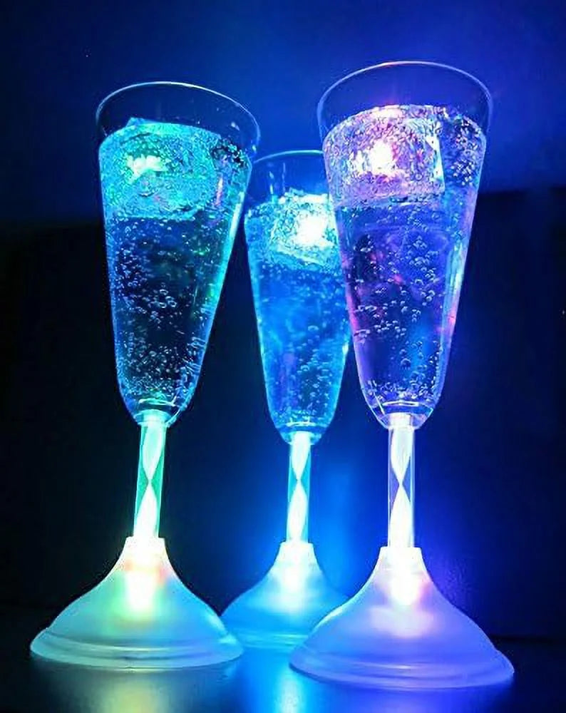 6 Oz LED Light Up Champagne Flutes Set Of 6 U8000