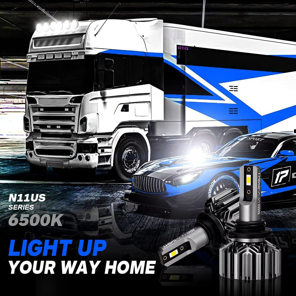 9006/HB4 Low Beam 9005/HB3 High Beam 26000LM 120W LED Headlight Bulbs Combo, 6500K Cool White, Pack of 4 Pack of 2 E998