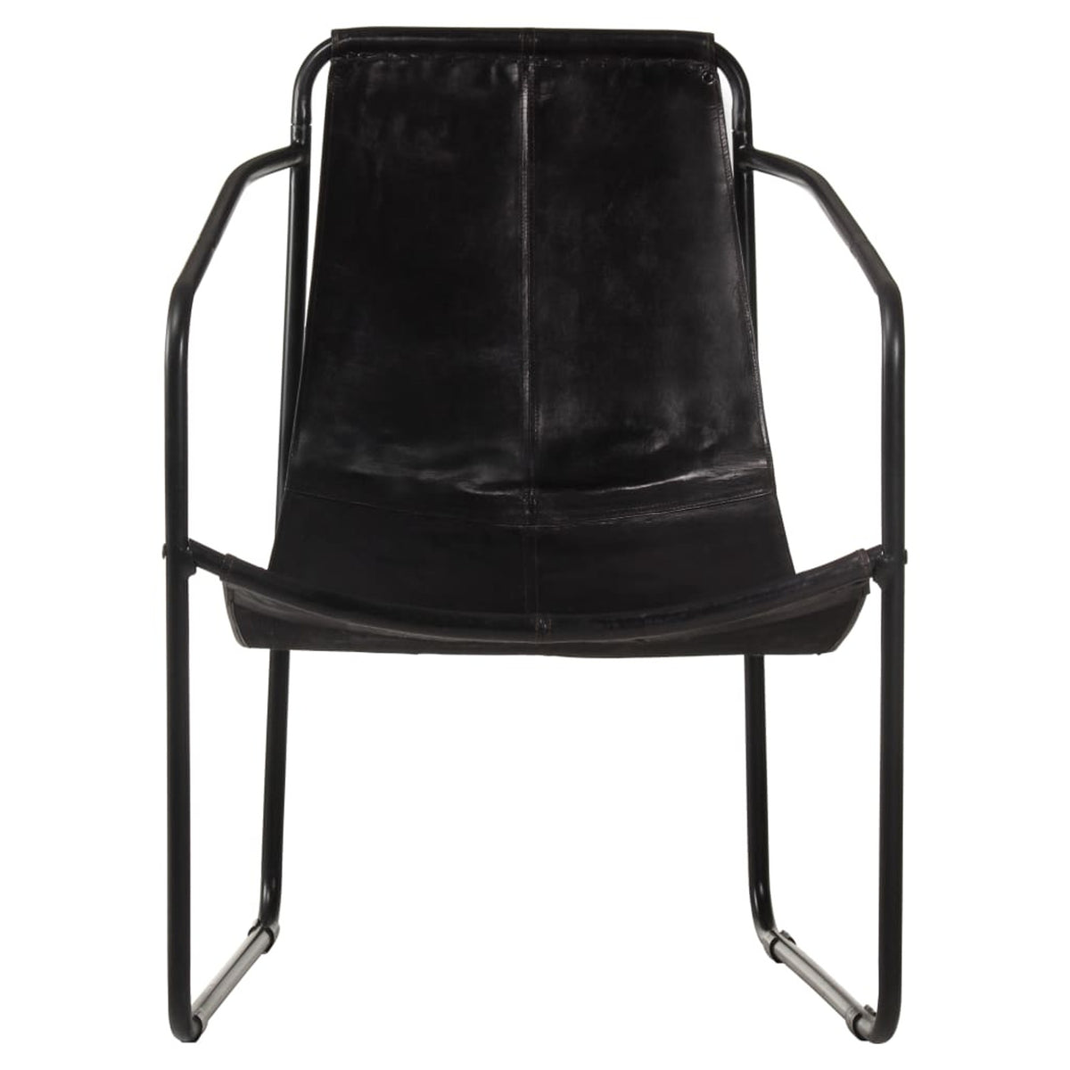 Black Real Leather Armchair T244
