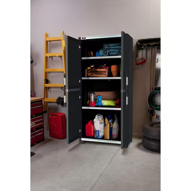 Black Plastic Freestanding Cabinet X107103