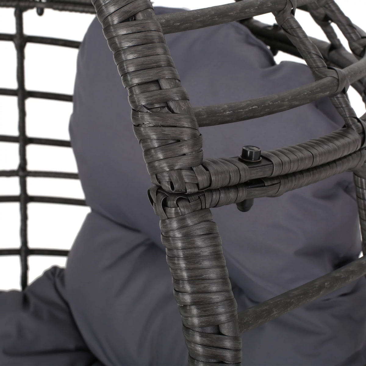 Outdoor Wicker Teardrop Chair in Gray and Dark Gray A171881