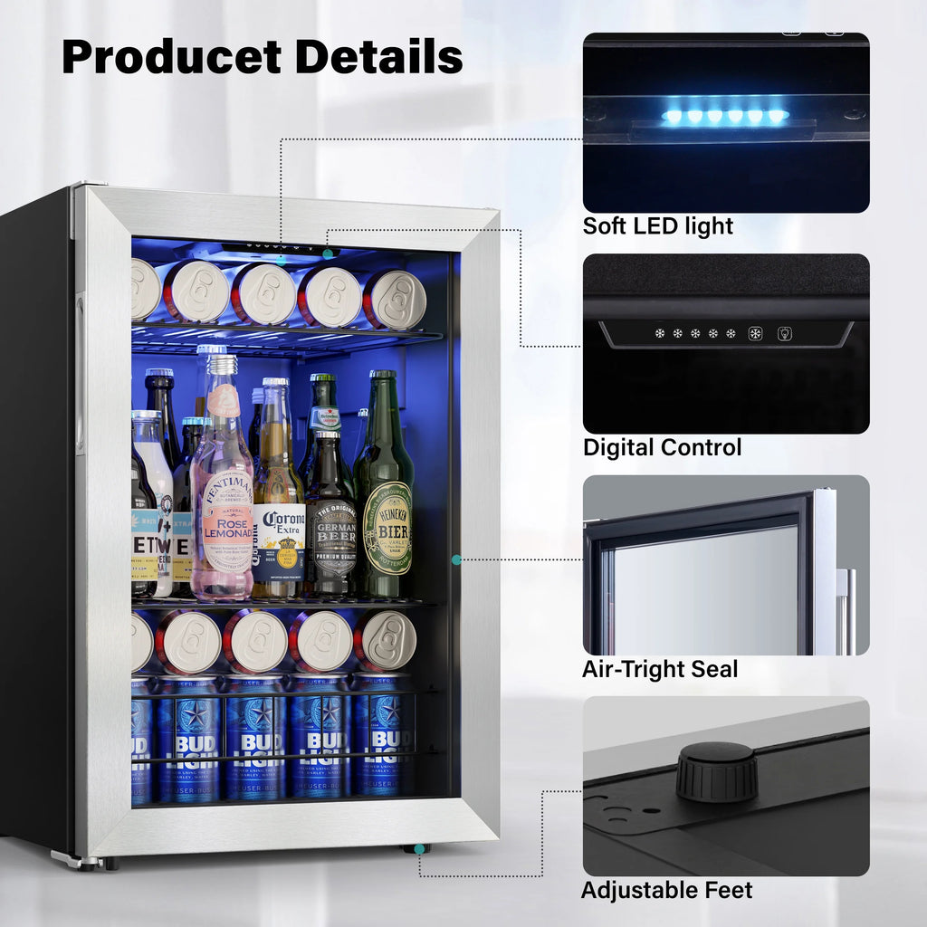 77-80 Can Mini Beverage Cooler with Glass Door H510