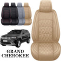 Jeep Grand Cherokee Front Seat Covers 2 PCS Waterproof Leather Black-Red O30766