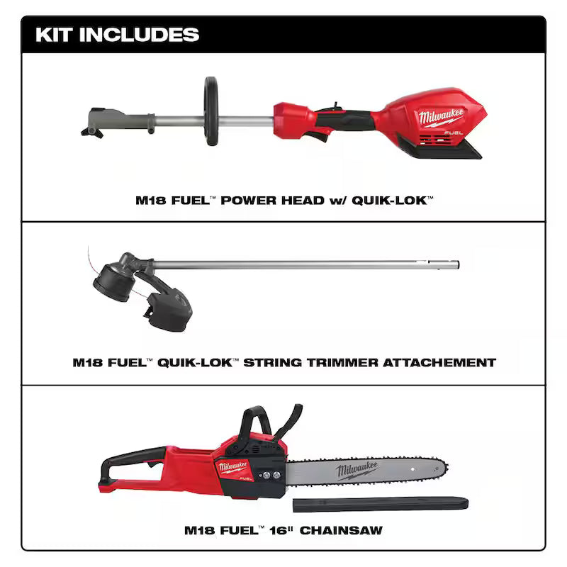 18V Lithium-Ion Cordless Brushless String Trimmer and Chainsaw Combo Kit O976