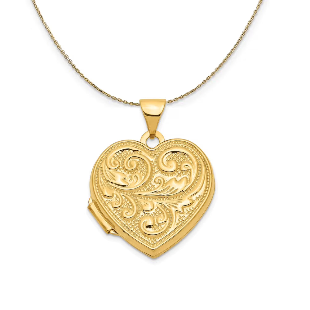 14k Yellow Gold Heart Locket Necklace G47295