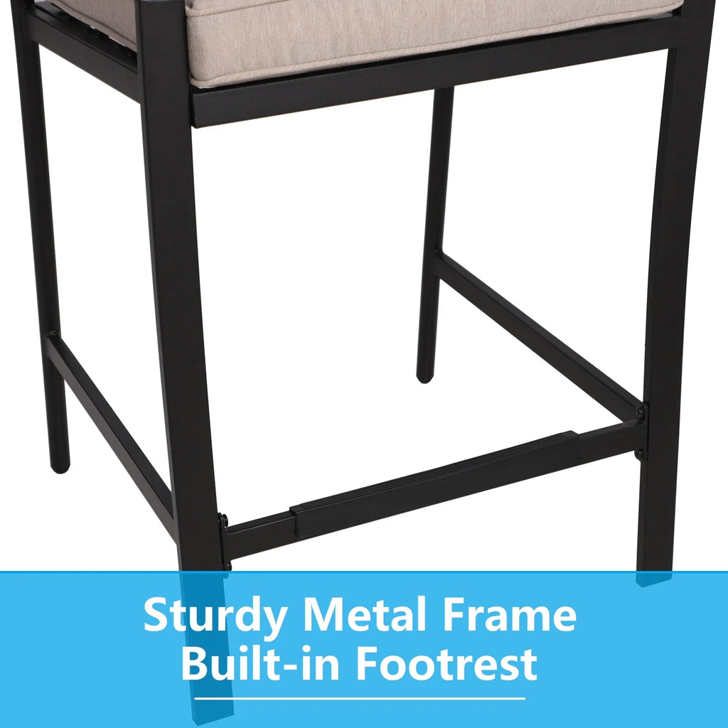 3 Pcs Patio Wicker Bistro Set Bar Table Stool H838425