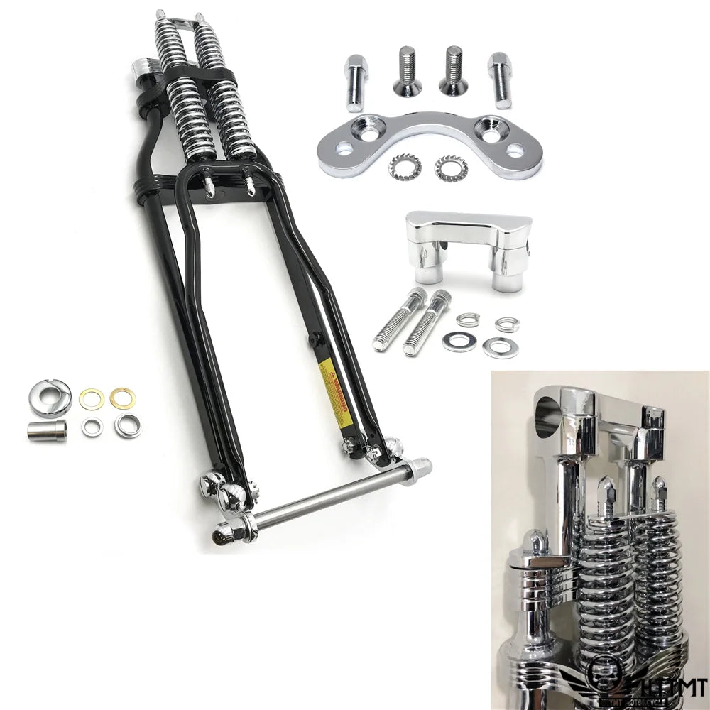 BLACK 24" SPRINGER FRONT END Handlebar Adapter 4" Bar Riser Q180057
