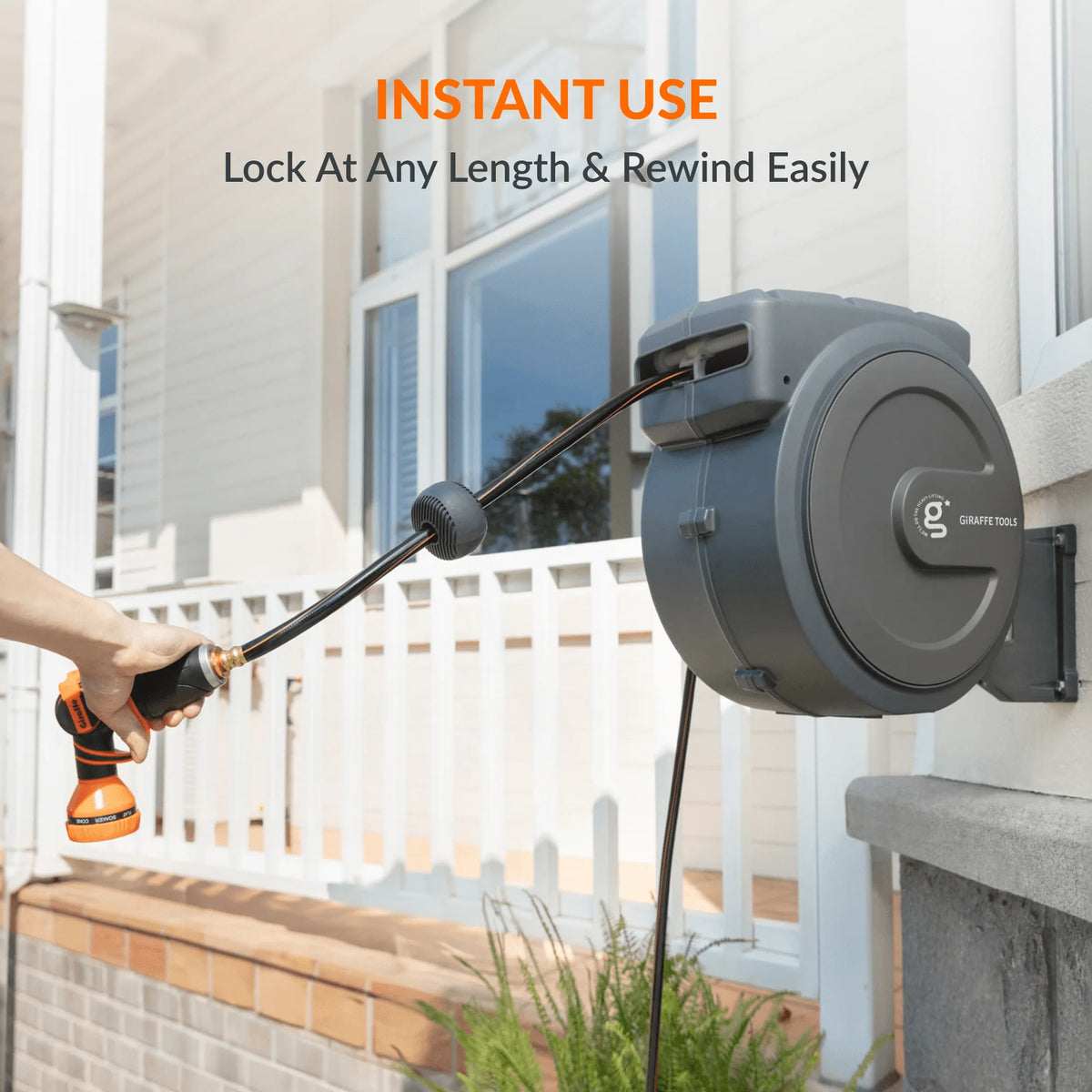 Retractable Garden Hose Reel 5/8in 90ft E476