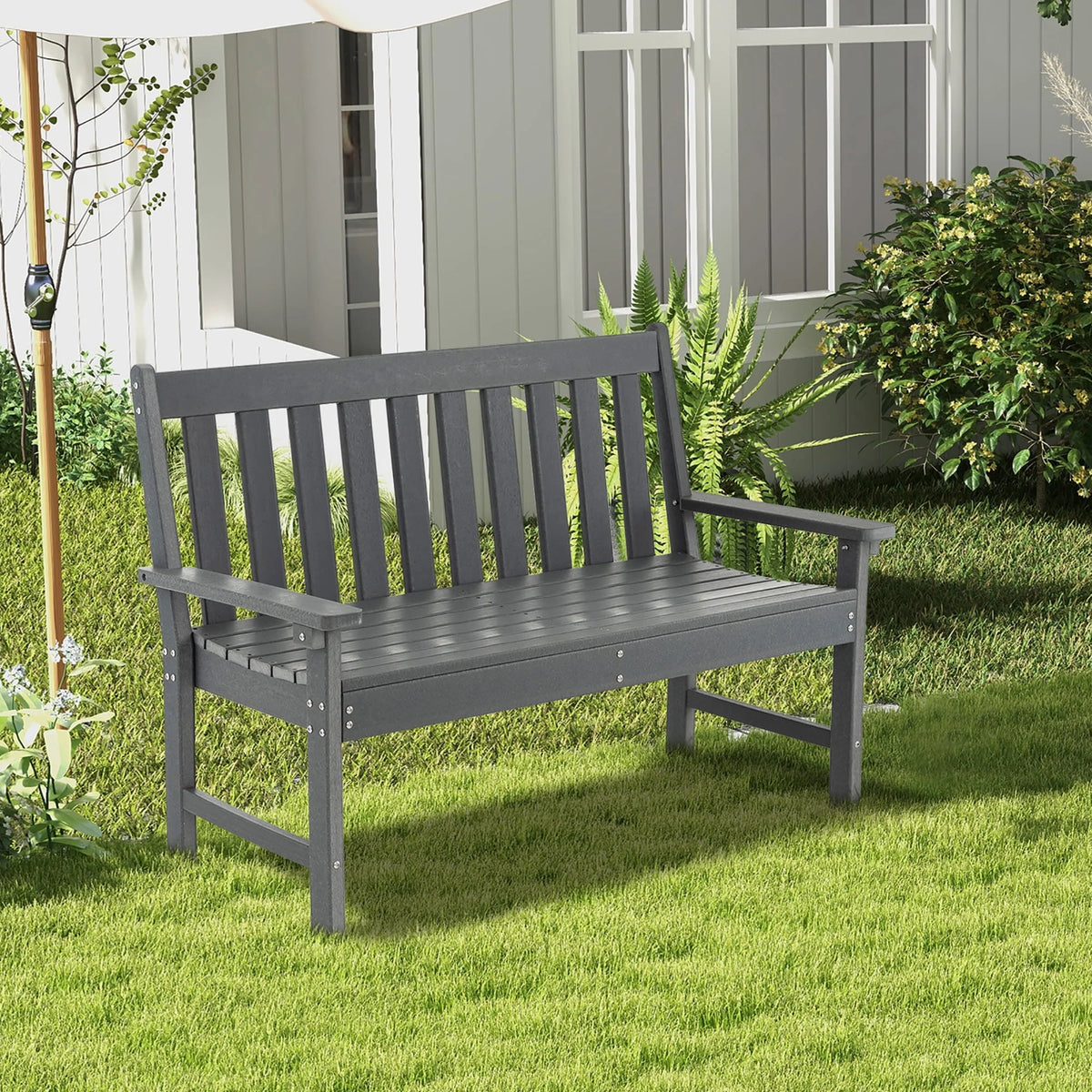 All-Weather HDPE 2-Person Outdoor Bench I4486