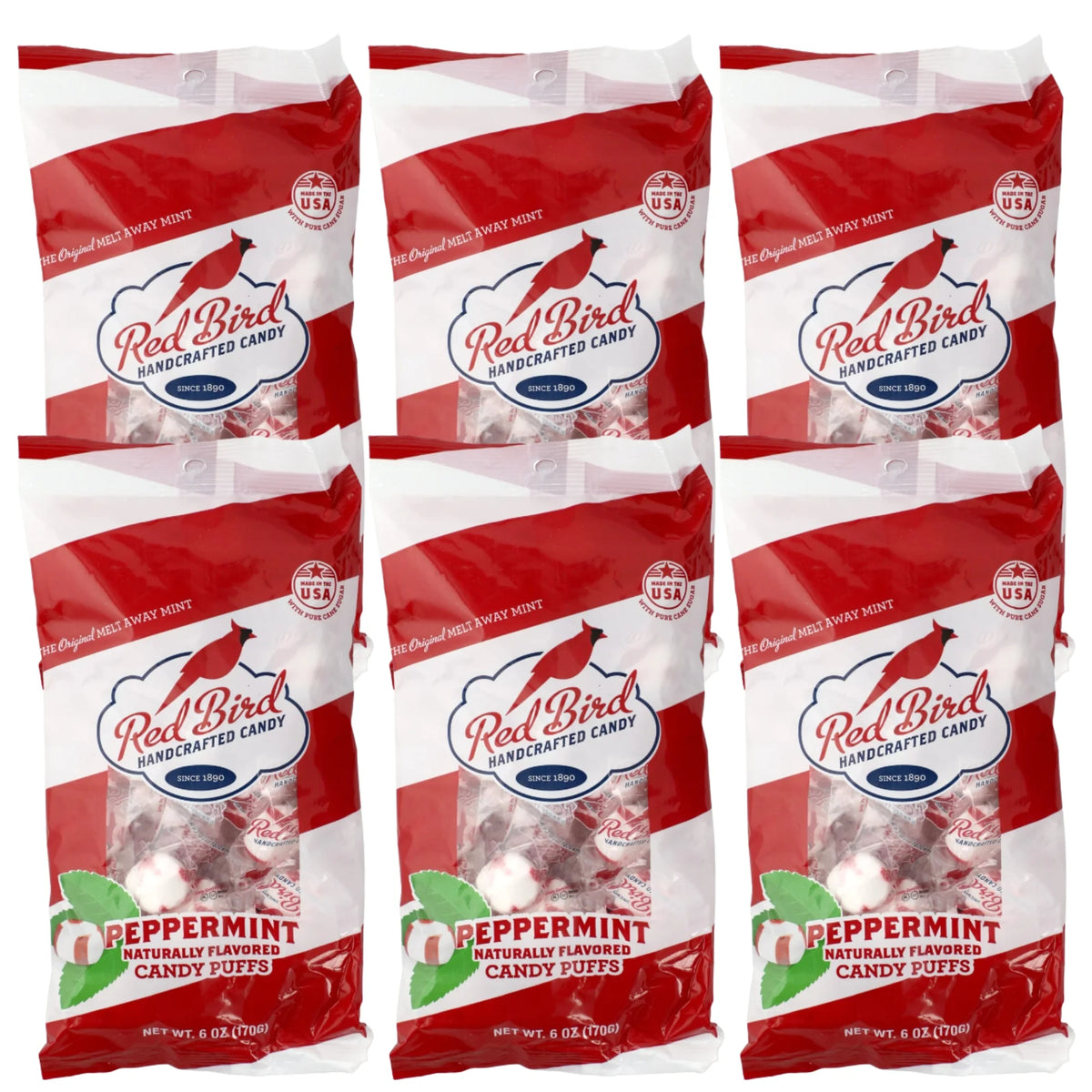 Soft Peppermint Candy Puffs 6oz Pack Gluten-Free L48200