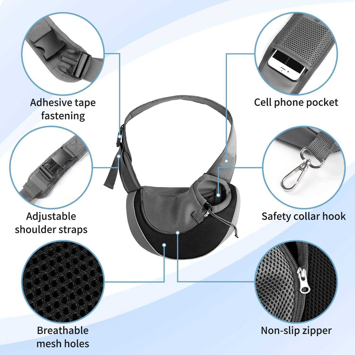 Breathable Mesh Pet Dog Sling Carrier V1584