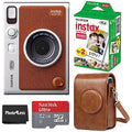 Brown Instant Camera with Instant Film, 32GB microSD and Camera Case M47487