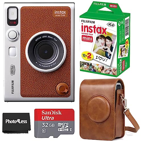 Brown Instant Camera with Instant Film, 32GB microSD and Camera Case M47487