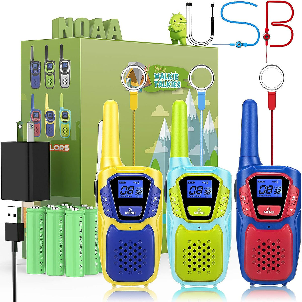 3 Pack Rechargeable Walkie Talkies E2238
