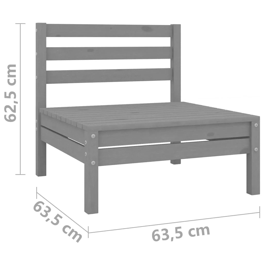 Gray Solid Wood Pine Patio Sofa I276199