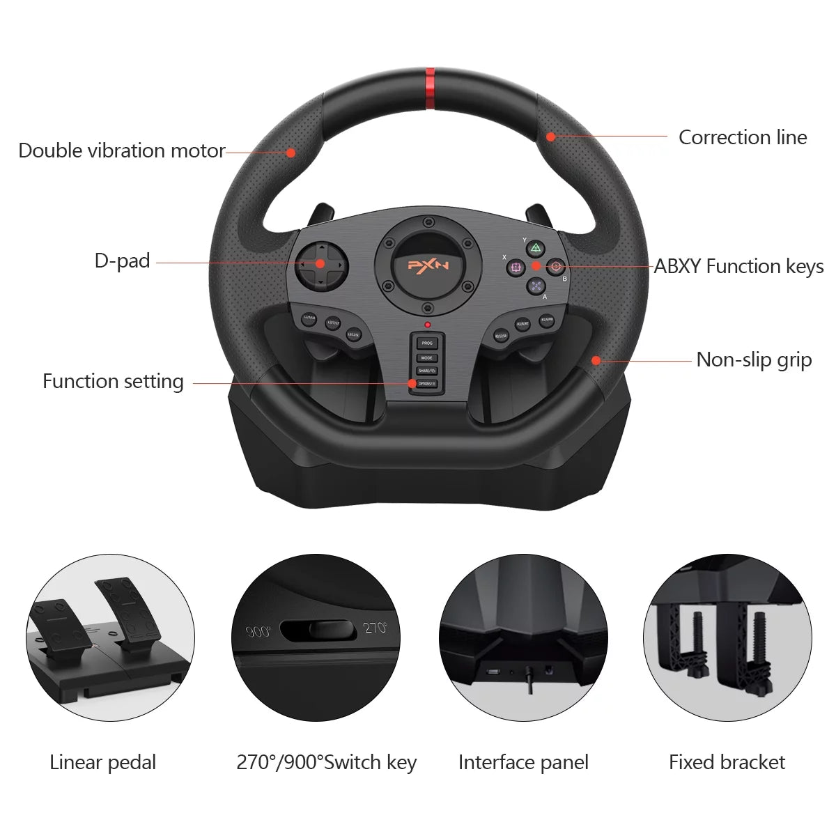 Xbox Steering Wheel, PC Gaming Racing Wheels P922